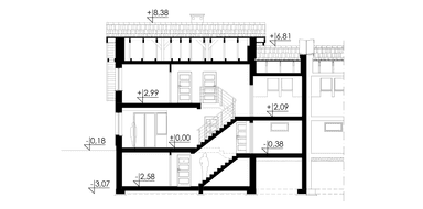 przekrój domu jednorodzinnego Duplicatus II PG1