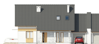 elewacja frontowa domu jednorodzinnego Fraternus I G1