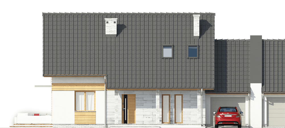 elewacja frontowa domu jednorodzinnego Fraternus I G1