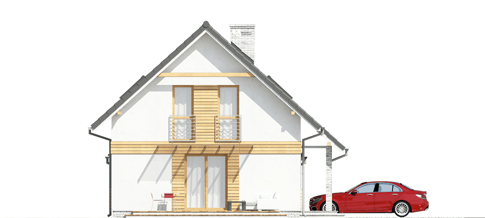 elewacja prawa domu jednorodzinnego Fraternus I G1