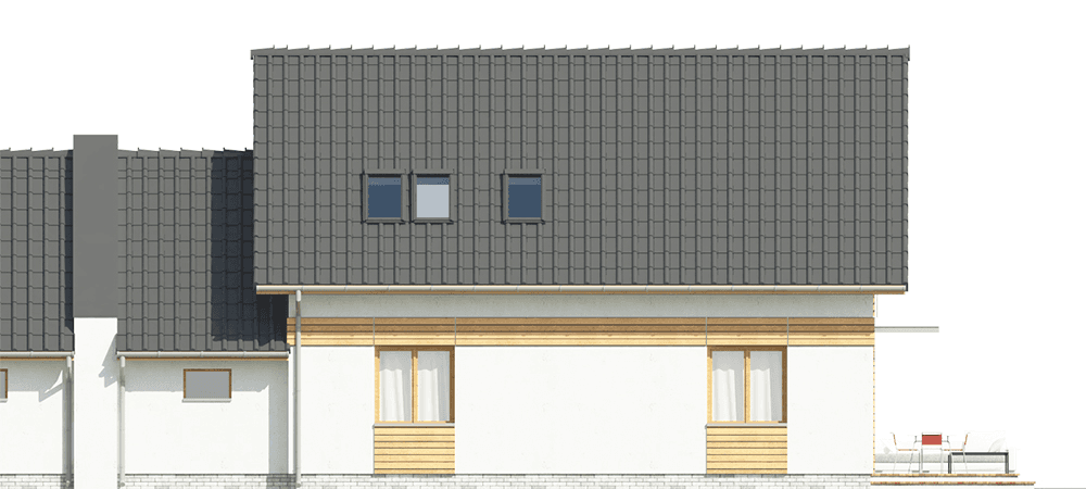 elewacja tylna domu jednorodzinnego Fraternus I G1