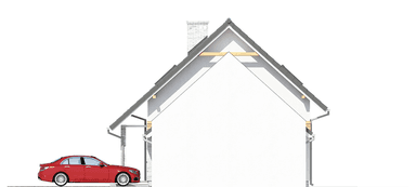 elewacja lewa domu jednorodzinnego Fraternus I G1