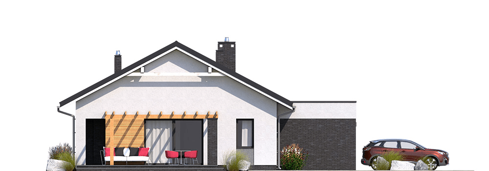 elewacja prawa domu jednorodzinnego Gelidus I PG2