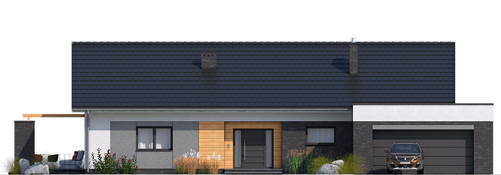 elewacja frontowa domu jednorodzinnego Gelidus I PG2