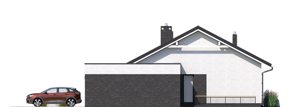 elewacja lewa domu jednorodzinnego Gelidus I PG2