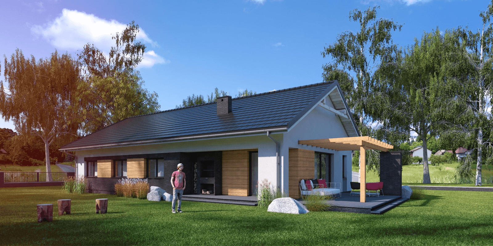 Wizualizacja domu jednorodzinnego Gelidus I PG2