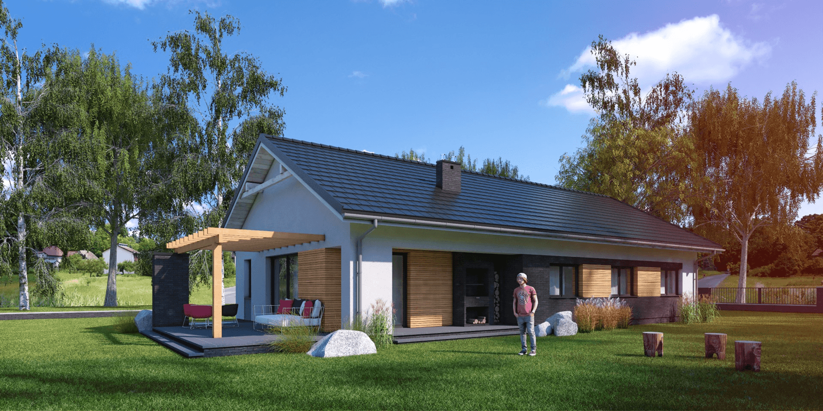 Wizualizacja domu jednorodzinnego Gelidus I PG2