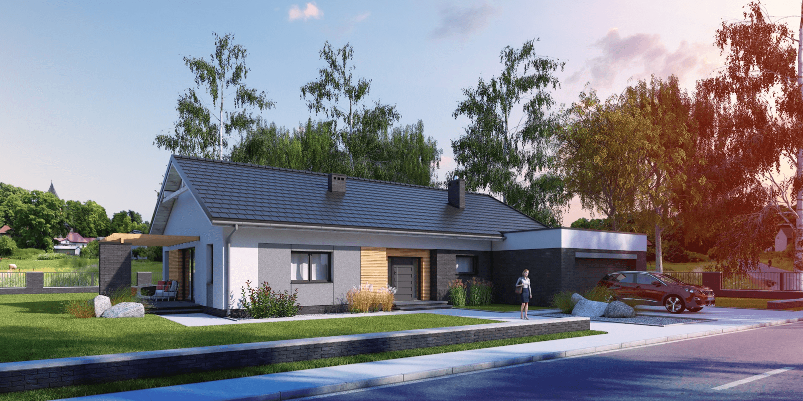 Wizualizacja domu jednorodzinnego Gelidus I PG2