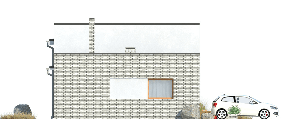 elewacja prawa budynku usługowego Laesus II