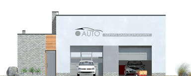 elewacja frontowa budynku usługowego Laesus II