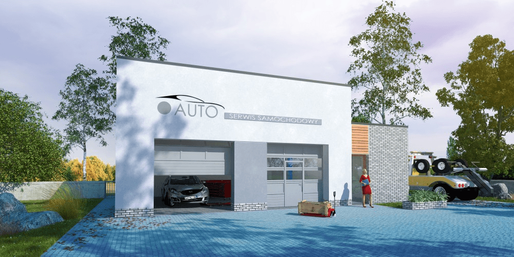 Wizualizacja budynku usługowego Laesus II