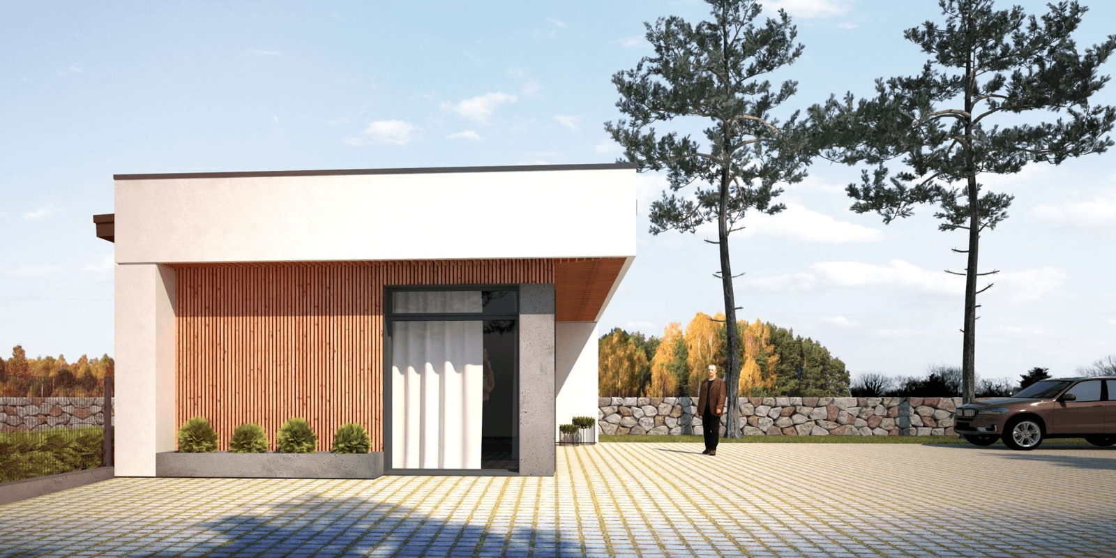 Wizualizacja budynku usługowego Lapideus I