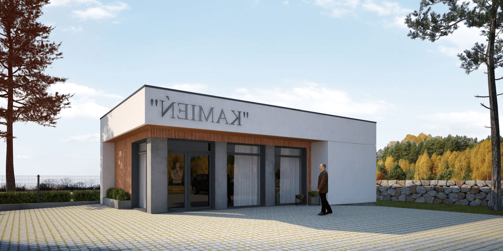 Wizualizacja budynku usługowego Lapideus I