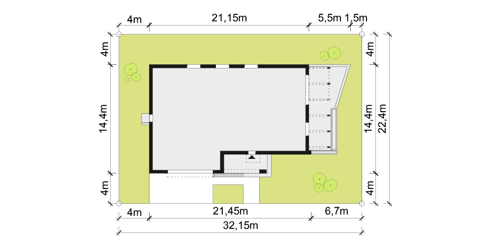 rzut usytuowania domu jednorodzinnego Magneticus IV G2