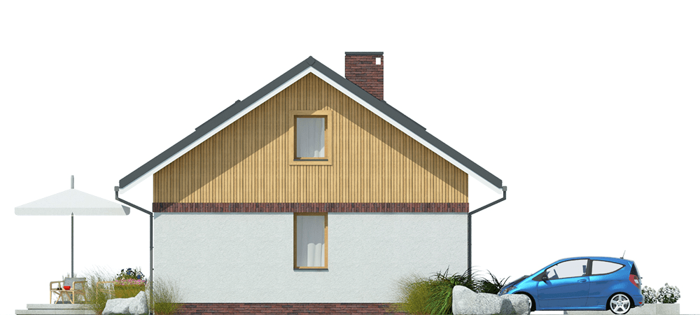 elewacja prawa domu jednorodzinnego Modestus III