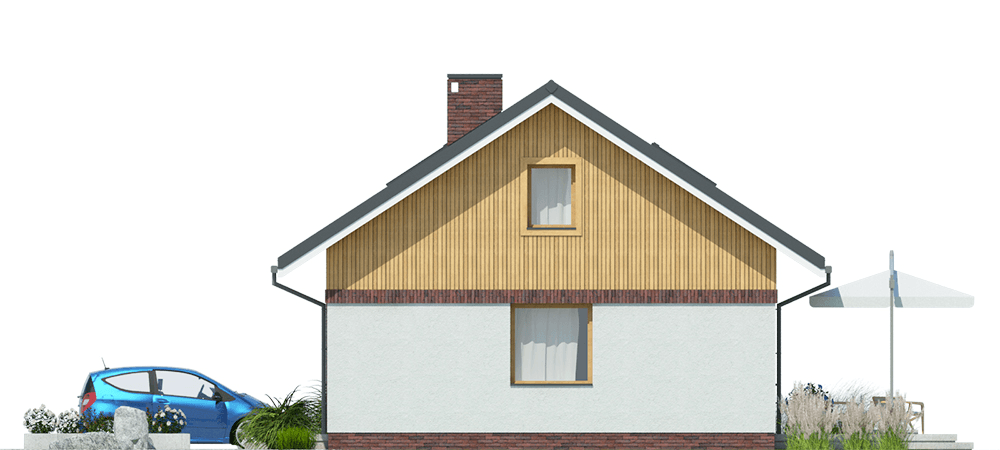 elewacja lewa domu jednorodzinnego Modestus III