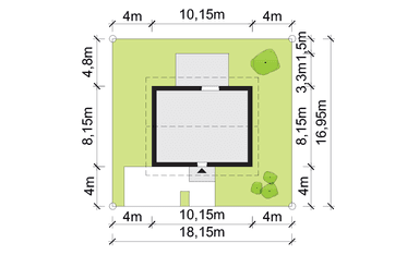 rzut usytuowania domu jednorodzinnego Modestus III