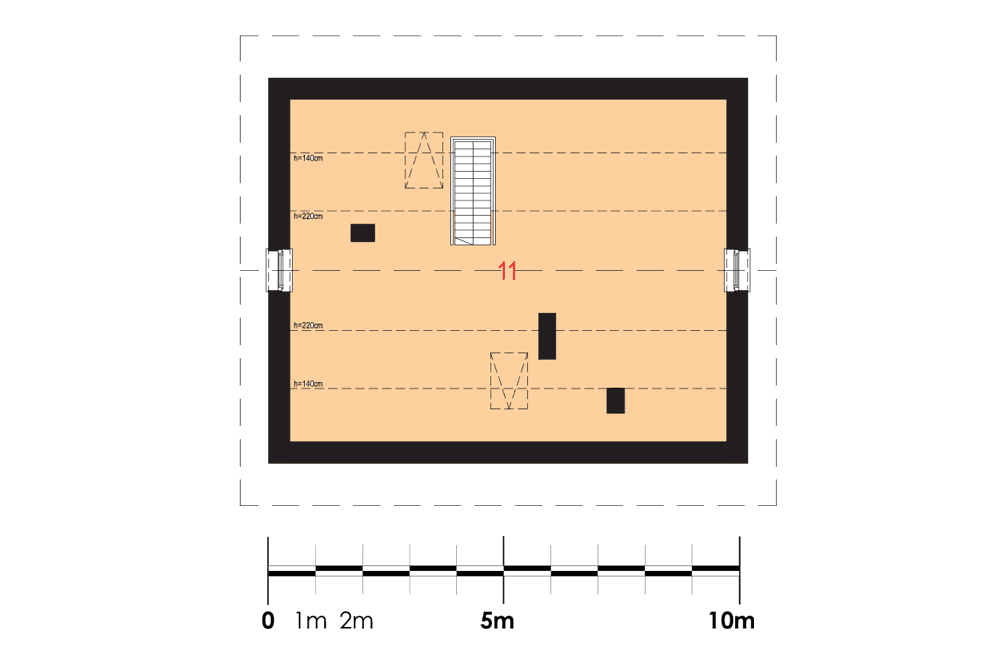 rzut poddasza domu jednorodzinnego Modestus III