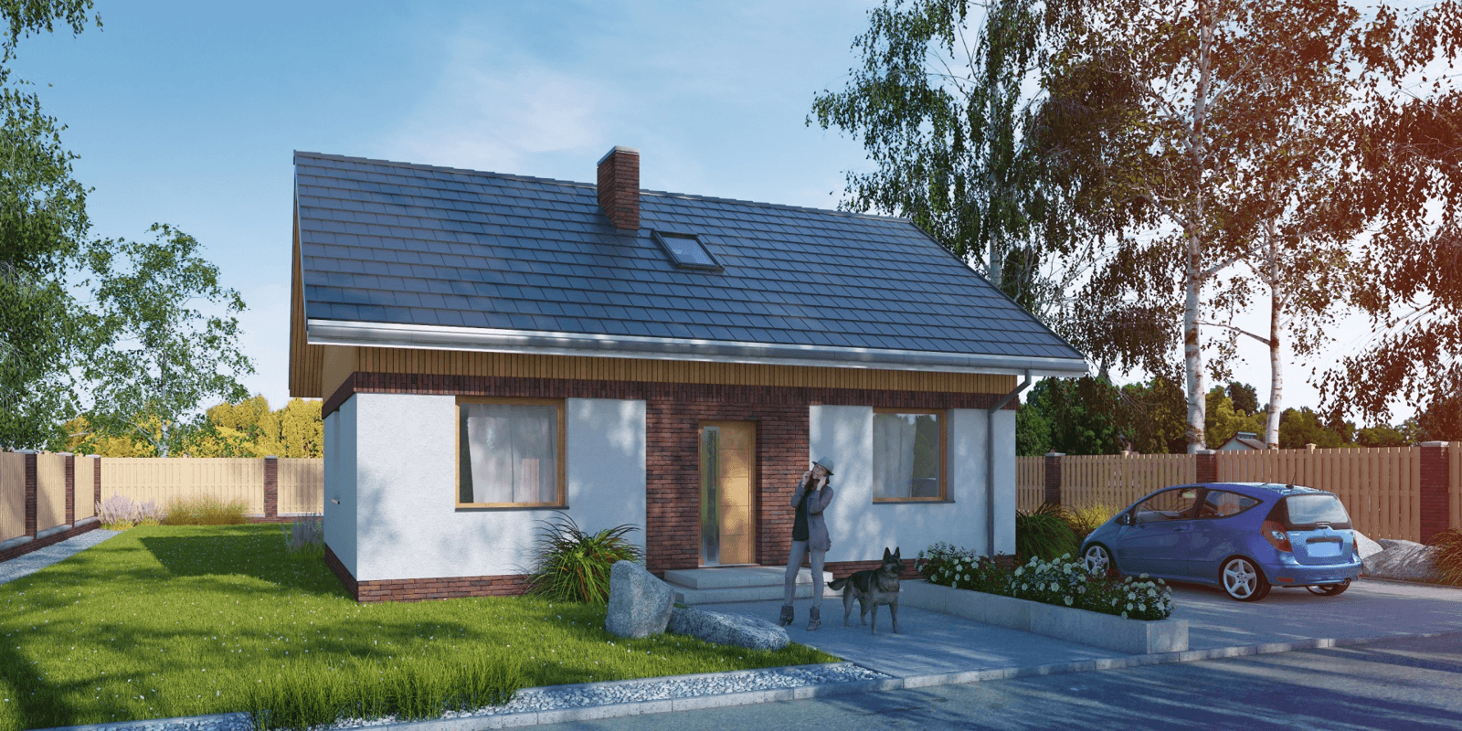 Wizualizacja domu jednorodzinnego Modestus III