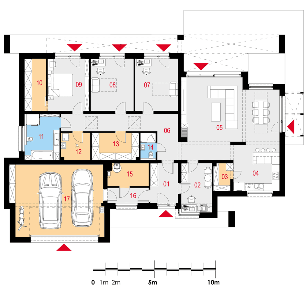 Rzut parteru w projekcie domu Illecebrusus I G2