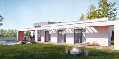 Projekt budynku parterowego z dachem płaskim Illecebrosus I G2