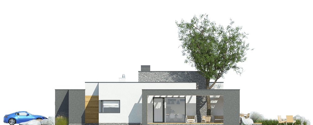 Elewacja boczna projektu domu parterowego Illecebrosus IV G2