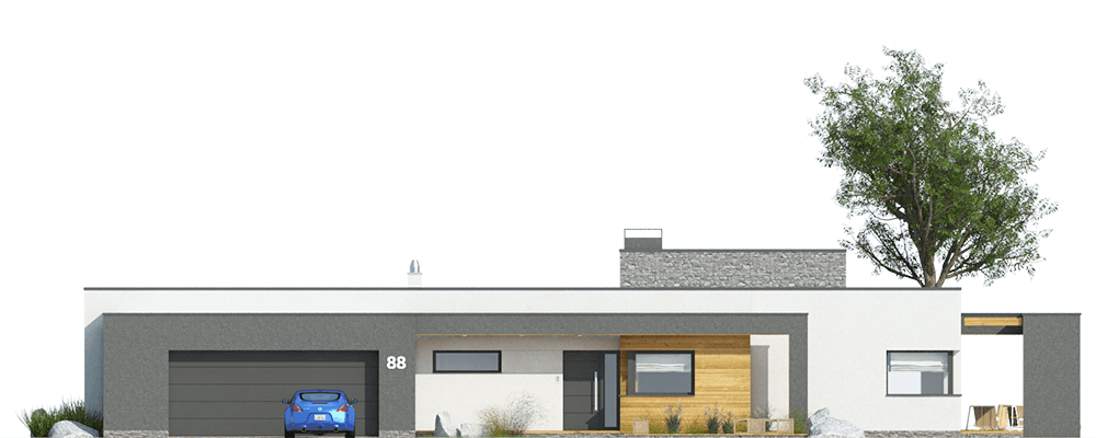 Elewacja frontowa projektu domu parterowego Illecebrosus IV G2