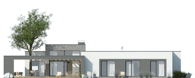 Elewacja ogrodowa projektu domu parterowego Illecebrosus IV G2