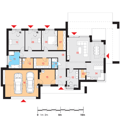 Rzut parteru domu parterowego Illecebrosus IV g2