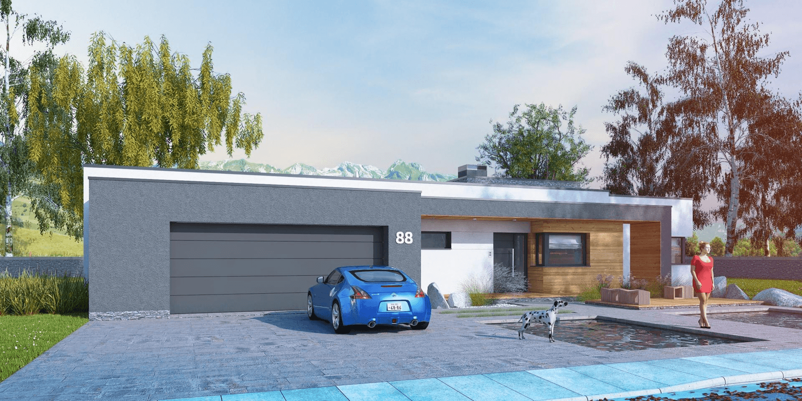 Wizualizacja projektu domu parerowego Illecebrosus IV G2