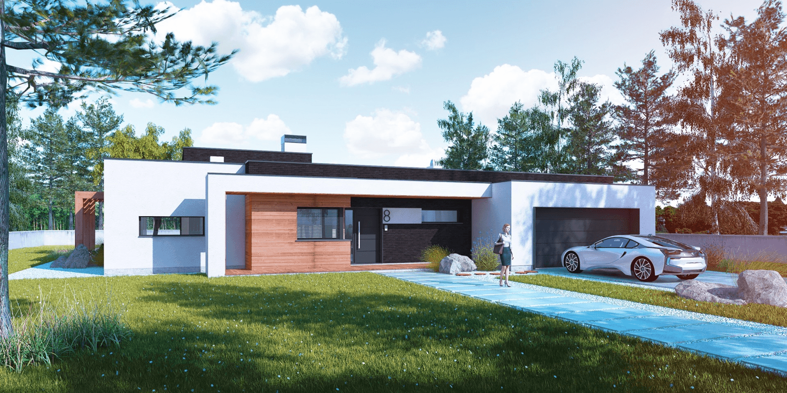 Wizualizacja domu parterowego Illecebrosus III G2