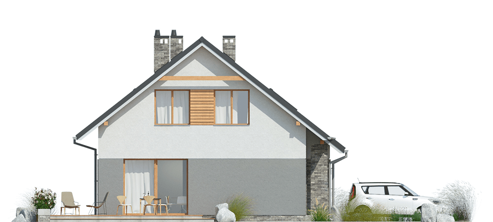 elewacja prawa domu jednorodzinnego Simplex III G1