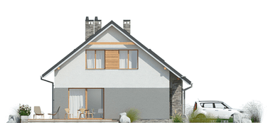 elewacja prawa domu jednorodzinnego Simplex III G1