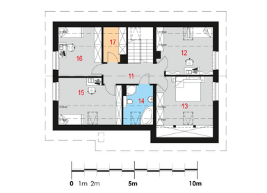 rzut poddasza domu jednorodzinnego Simplex III G1