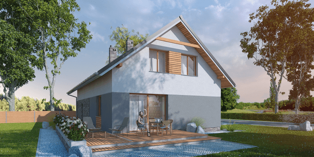 Wizualizacja domu jednorodzinnego Simplex III G1