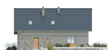 elewacja tylna domu jednorodzinnego domu jednorodzinnego Simplex III G1