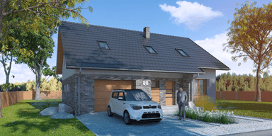 Wizualizacja domu jednorodzinnego Simplex III G1