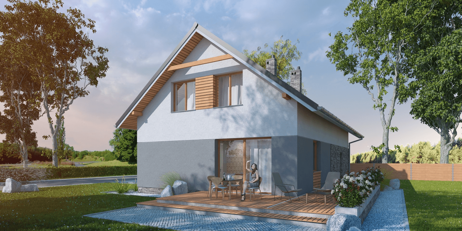 Wizualizacja domu jednorodzinnego Simplex III G1