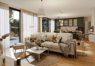 Salon w domu modułowym