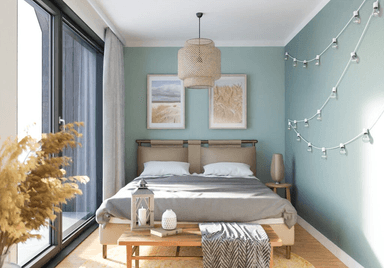 Sypialnia w domu modułowym ASKE