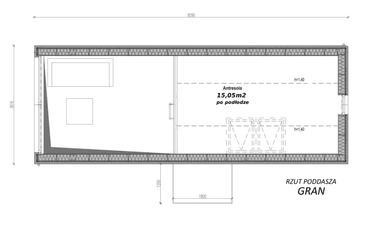 Rzut poddasza w domu modułowym GRAN