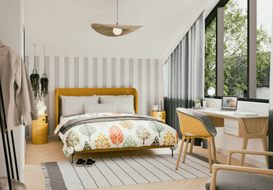 Sypialnia w domu modułowym LIND - wp