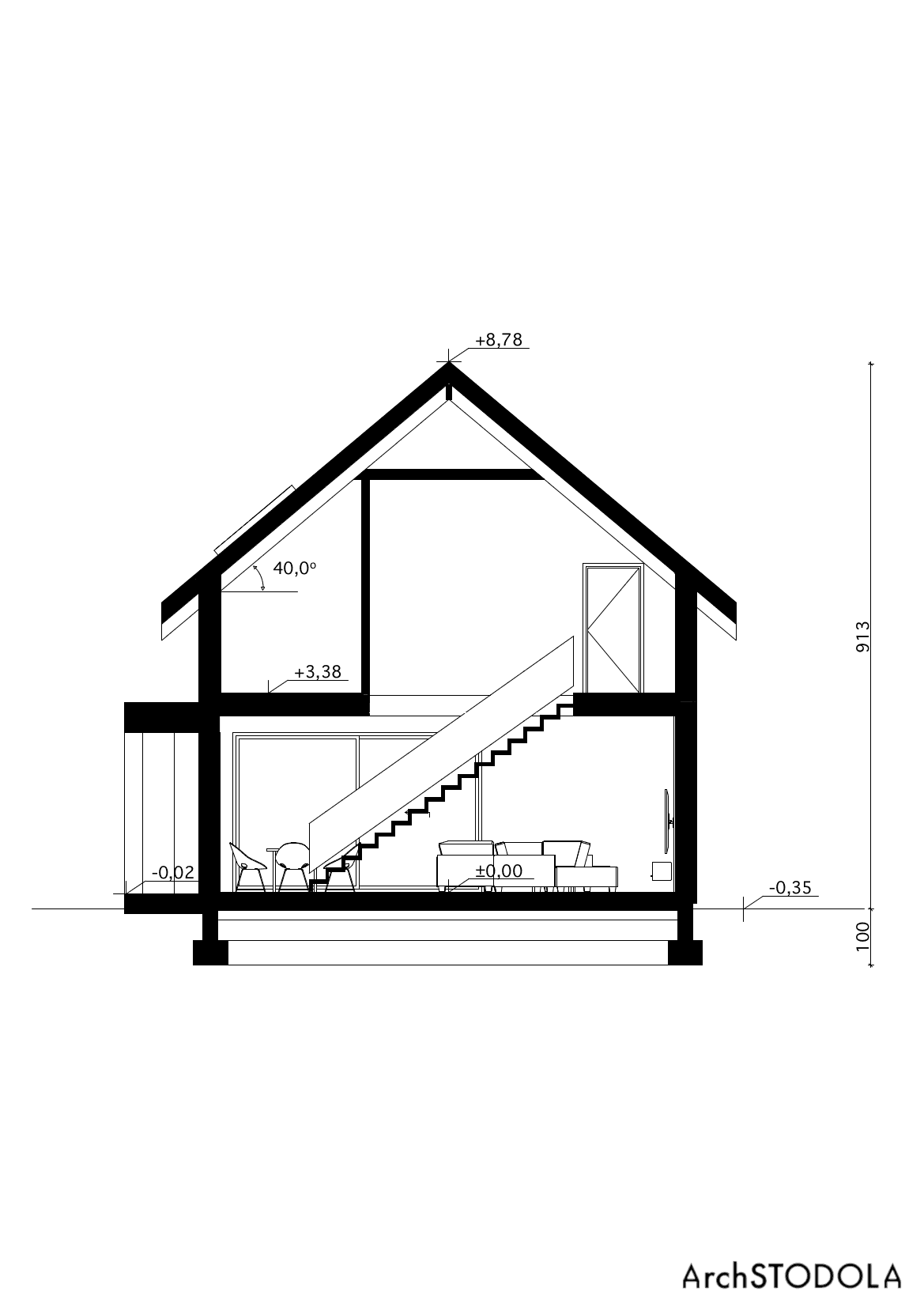 Przekrój w domu Nasza Stodoła