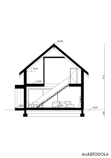 Przekrój w domu Nasza Stodoła