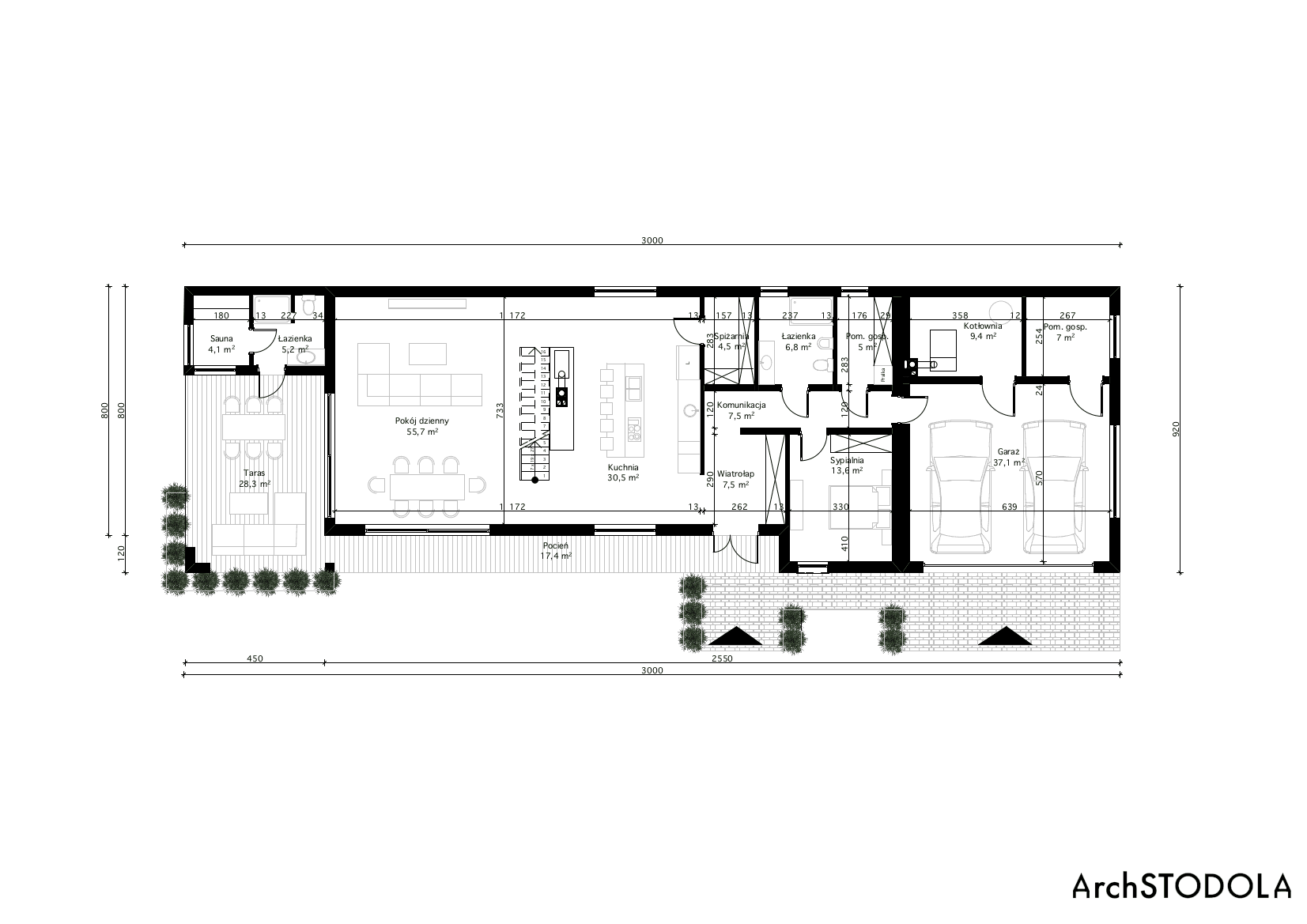 Rzut parteru - projekt Nasza Stodoła