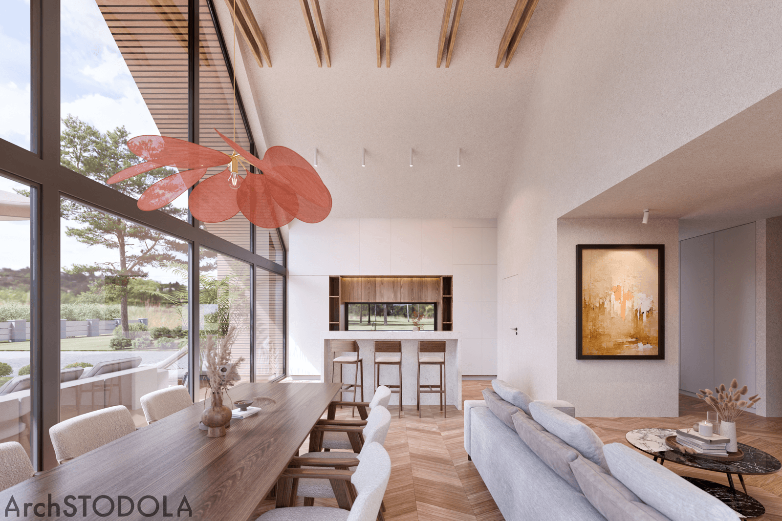 Projekt domu parterowego Stodoła z Widokiem