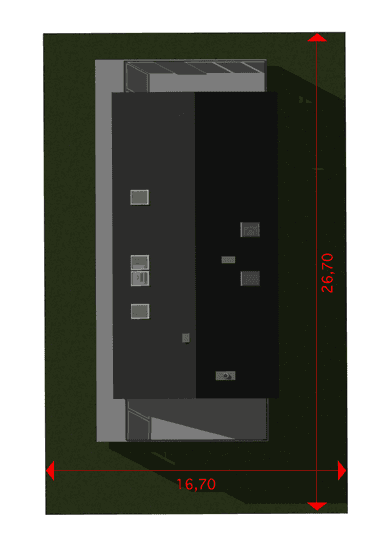 Usytuowanie domu na działce Nowoczesna Nasza Stodoła M