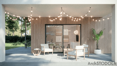 projekt domu Nowoczesna Nasza Stodoła bez garażu - taras