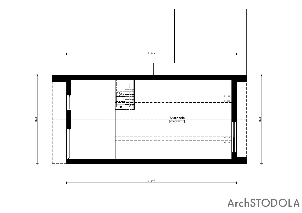Antresola w domu Nasza Stodoła Parterowa
