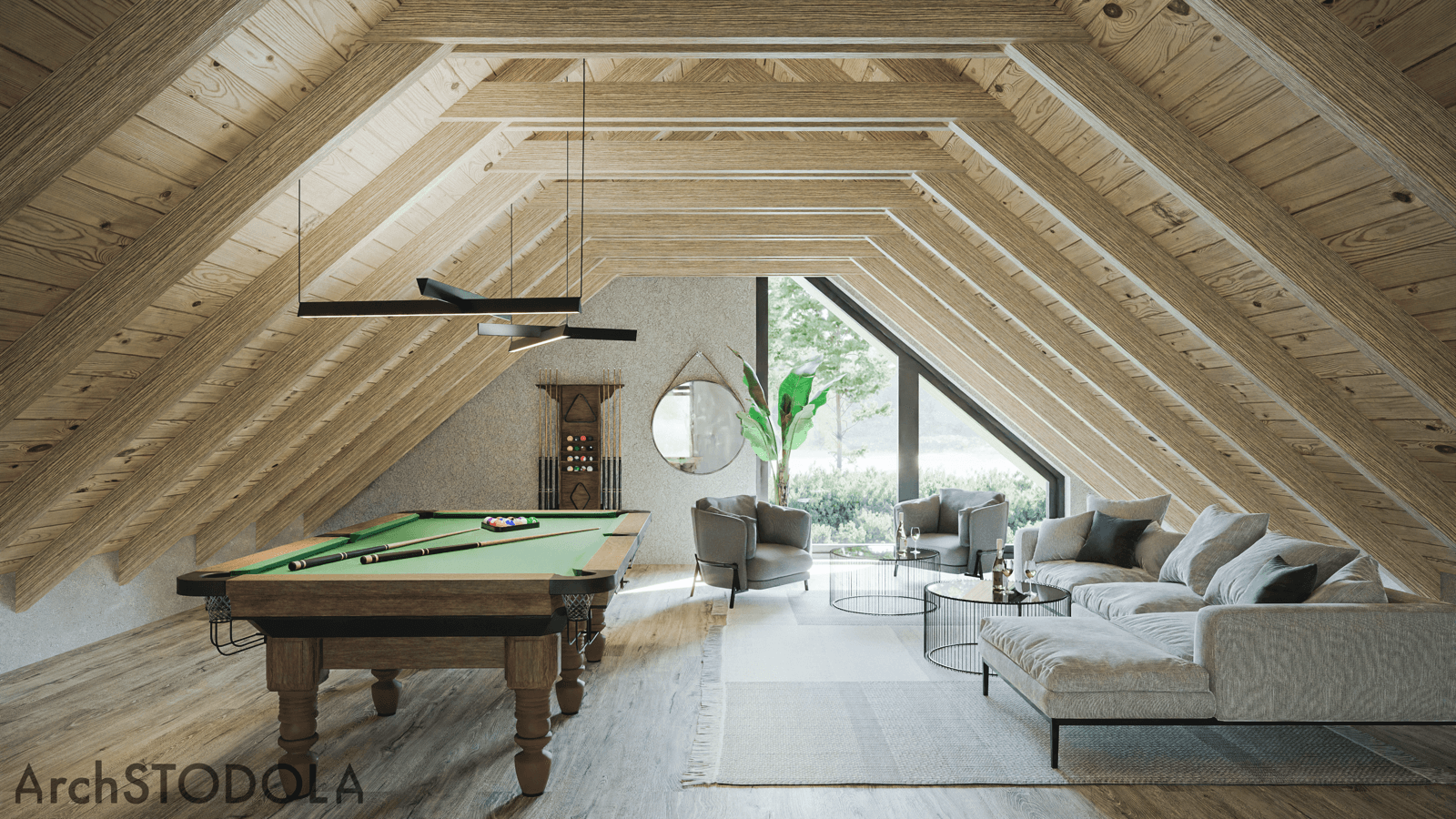 Piękna przestrzeń - dom Nasza Stodoła Parterowa z antresolą